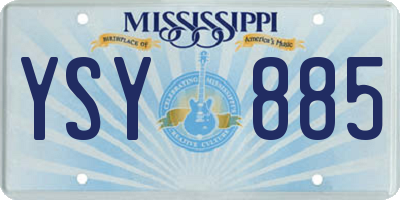 MS license plate YSY885