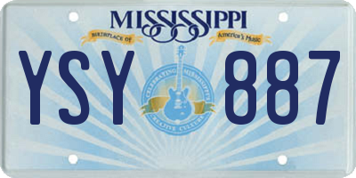 MS license plate YSY887