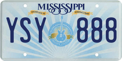 MS license plate YSY888