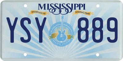 MS license plate YSY889