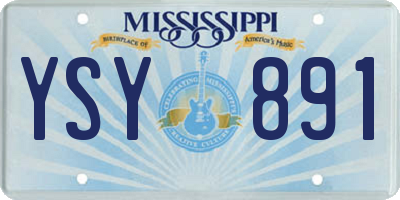 MS license plate YSY891