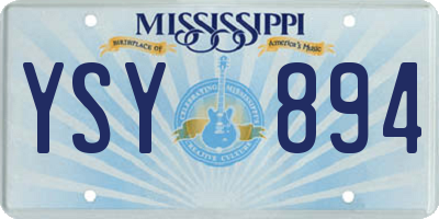 MS license plate YSY894