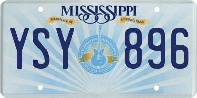 MS license plate YSY896