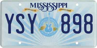MS license plate YSY898