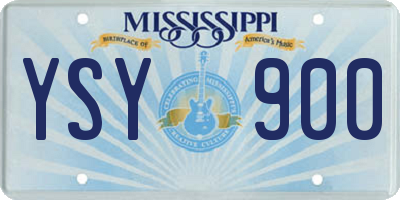 MS license plate YSY900