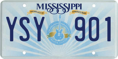 MS license plate YSY901
