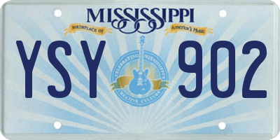 MS license plate YSY902