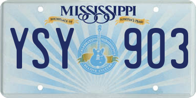 MS license plate YSY903