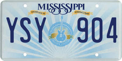MS license plate YSY904