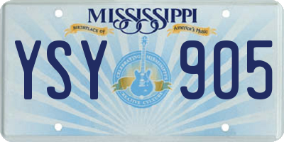 MS license plate YSY905