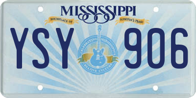 MS license plate YSY906