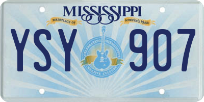MS license plate YSY907