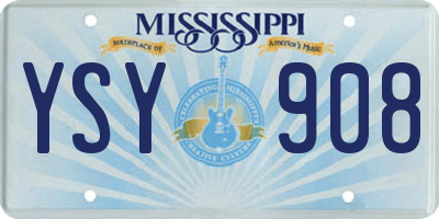 MS license plate YSY908