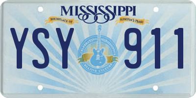 MS license plate YSY911