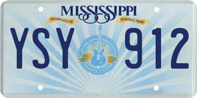 MS license plate YSY912