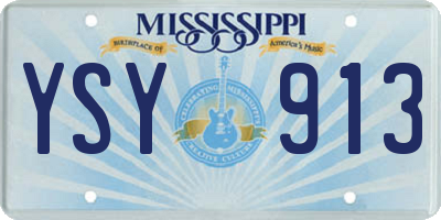 MS license plate YSY913