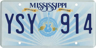 MS license plate YSY914