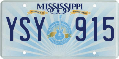 MS license plate YSY915