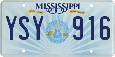 MS license plate YSY916