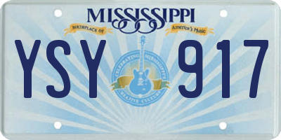 MS license plate YSY917