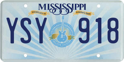 MS license plate YSY918