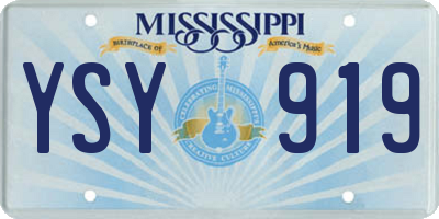 MS license plate YSY919
