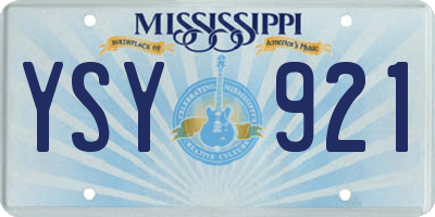 MS license plate YSY921