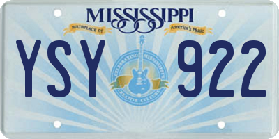 MS license plate YSY922