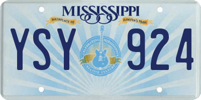 MS license plate YSY924