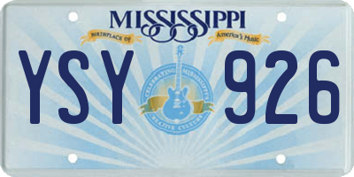 MS license plate YSY926
