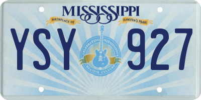 MS license plate YSY927
