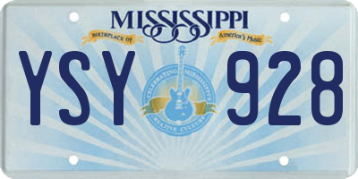 MS license plate YSY928