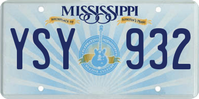 MS license plate YSY932