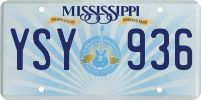 MS license plate YSY936