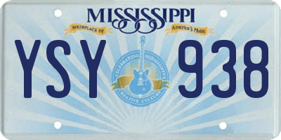 MS license plate YSY938