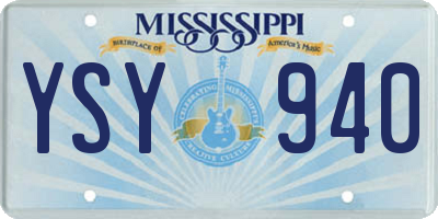 MS license plate YSY940