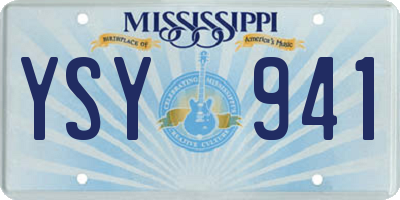MS license plate YSY941