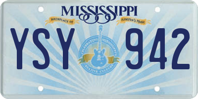 MS license plate YSY942