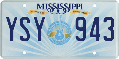 MS license plate YSY943