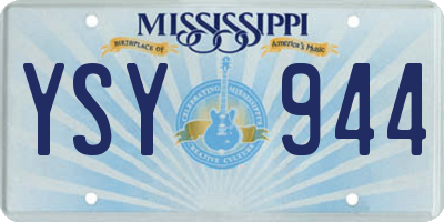 MS license plate YSY944