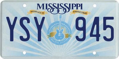 MS license plate YSY945