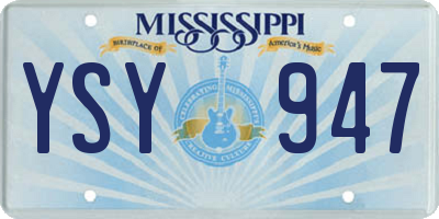 MS license plate YSY947