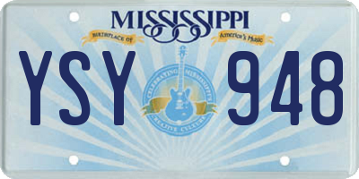 MS license plate YSY948