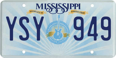 MS license plate YSY949