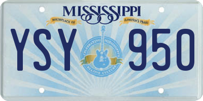 MS license plate YSY950