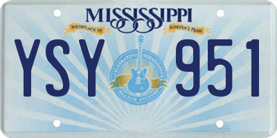 MS license plate YSY951