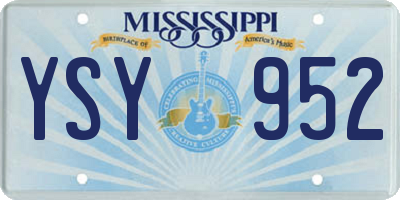 MS license plate YSY952