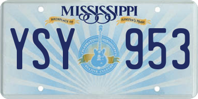 MS license plate YSY953