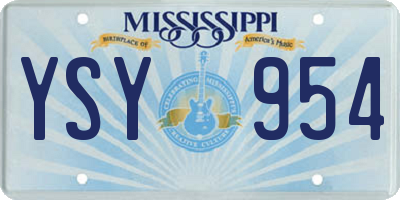 MS license plate YSY954