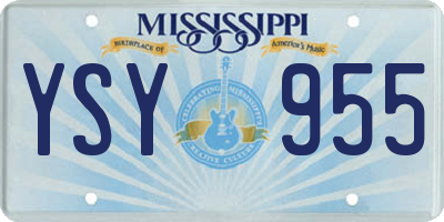 MS license plate YSY955